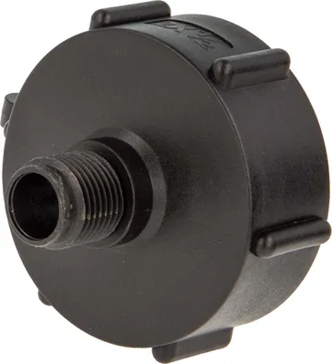 Produktbild von tecuro IBC Adapter Anschlusskappe mit Grobgewinde S60 x 6 und Aussengewinde 1/2 Zoll (DN15), HDPE