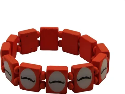 Produktbild von Holzarmband - Moustache - orange