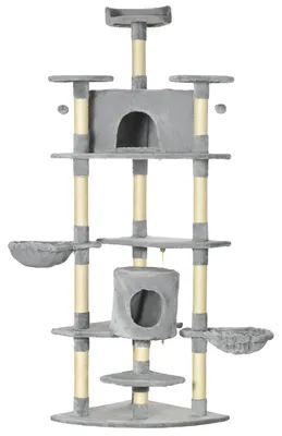 Produktbild von Katzenbaum, Mehrstufiges Design, Bequeme Hängematten, grau