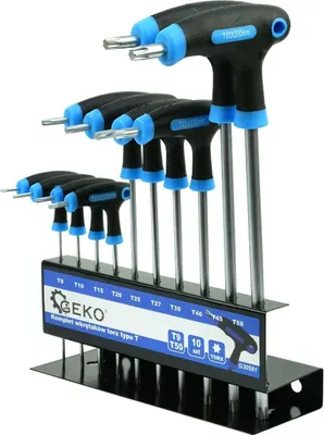 Image de GEKO Jeu de clés Torx, type T, T9-T50, 10pcs G30591