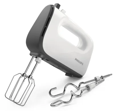 Produktbild von Philips Handmixer 5000 Series, 5 Geschwindigkeitsstufen + Turbofunktion, 450 W, Grau (HR3741/00)