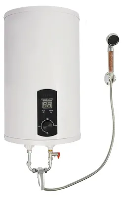 Obrázok produktu pre Elektrický ohrievač vody – 30 l – zástrčka EU – pripojenie G1/2 – regulácia teploty 25–75 °C – nerezová oceľ/smalt – biela