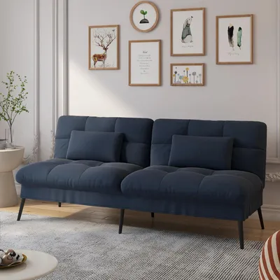 Immagine prodotto di Divano angolare con funzione letto - Divano a 3 posti - Divano letto - Divano lounge - Schienale regolabile - Tessuto in velluto di cotone