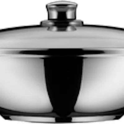 Produktbild von WMF Taiwan 07.9836.6040, Rund, Wok-/Bratpfanne, Edelstahl, Keine Beschichtung, Edelstahl, Glas