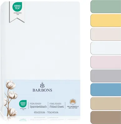 Obrázok produktu pre Elastické plachty na detskú postieľku, 100% bavlnená tkanina, rozmery 60x120 cm alebo 70x140 cm, vhodné na detskú postieľku