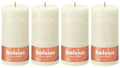 Immagine prodotto di set di 4 candele a colonna - Altezza 20 cm - Diametro 10 cm - Rustico - Perla morbida
