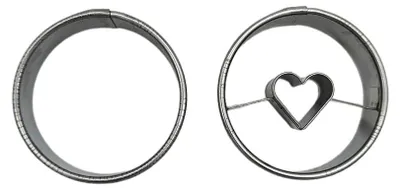 Productafbeelding van Keksa. Set van 2 cirkels/hartjes, diameter 40 mm