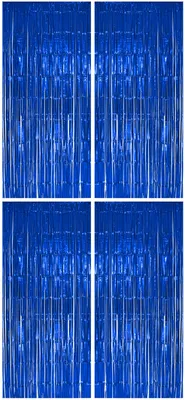 Produktbild von 4x Lametta Vorhang - blau - 91x244 cm