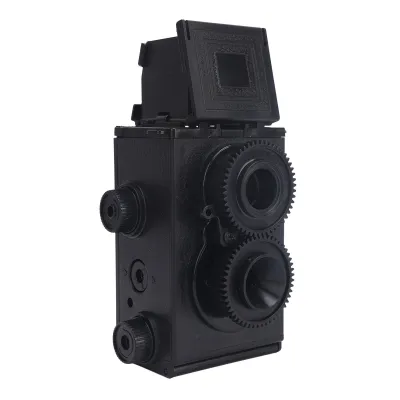 Immagine prodotto di macchina fotografica a pellicola 35 mm a doppio obiettivo da costruire da soli: Classica macchina fotografica retrò a doppio obiettivo (TLR) per pellicole da 35 mm e 135 mm