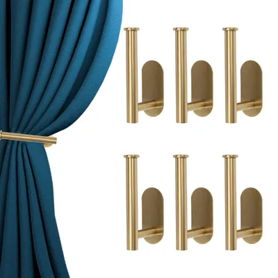Gardinenhalter gold 6er-Set selbstklebend 15,6x8 cm