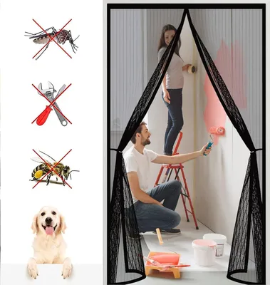 Productafbeelding van Insectenwerend Rolgordijn - Raamscherm Muggennet - Buiten houden insecten - Automatisch sluitend magnetisch - 100 x 195 cm - Zwart