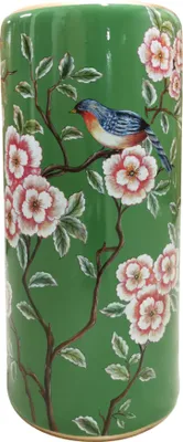 Zdjęcie produktu dla Fine Asianliving Ceramiczny Stojak Na Parasole Wazon Zielone Ptaki Ręcznie Robiony - Berwyn D20xH45cm Wazon Dekoracyjny Wazon Na Kwiaty Orientalny Wazon Ceramiczny Wazon Dekoracyjny Nowoczesny Wazon Dekoracyjny Na Stół
