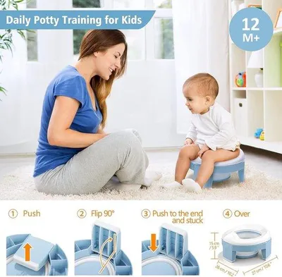 Image de Pot d'apprentissage 3 en 1, pliable, de voyage, pour garçons et filles, siège de toilettes
