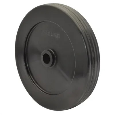 Produktbild von WAGNER Vollscheibenrad - Durchmesser Ø 105 x 15 mm, Achsloch Ø 10 mm, Kunststoff, schwarz, Tragkraft 20 kg - 03810501