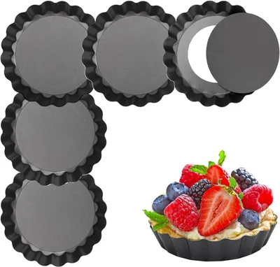 6 Tarteformen 10 cm mit herausnehmbarem Boden, antihaftbeschichtet