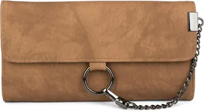 Produktbild von styleBREAKER Damen Geldbörse mit Ring und Kette – Weiches Portemonnaie mit Karabinerhaken und Druckknopfverschluss 02040066