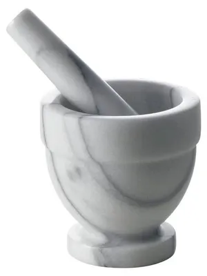 Imagen del producto de Mortero Excelsa para pesto, mármol, 12 cm, color gris