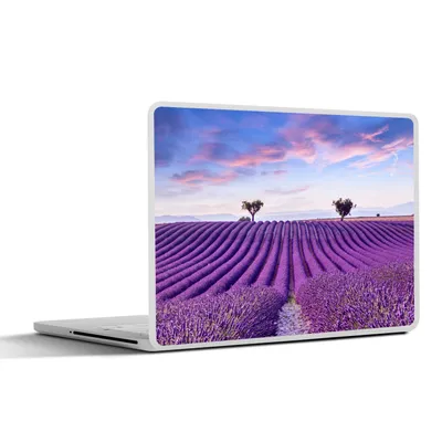 Produktbild von MuchoWow® Laptop Aufkleber Sticker Cover Lavendel - Natur - Lila - Bäume - Blumen 40x30 cm - Laptop Dekoration - Selbstklebend