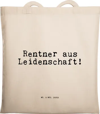 Produktbild von Mr. & Mrs. Panda Uni Tasche Rentner aus Leidenschaft!  - Transparent - Geschenk, Pensionierung, Laptoptasche, Schultasche, Rentnerin, Tote Bag, Sprüche, Shopping