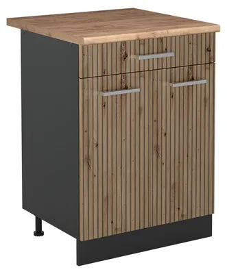 Obrázek produktu pro Spodní skříňka kuchyňské linky Vicco R-Line Řemeslný dub/Antracit 60 cm se zásuvkou pracovná doska Dub Goldkraft, Model 61083