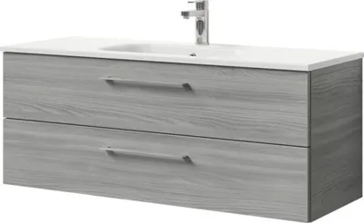 Produktbild von Pelipal Badmöbel-Set Sunline 121 BxHxT 121 x 50 x 46 cm Frontfarbe sangallo grau Badmöbel-Set mit Waschtisch