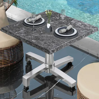 Produktbild von WBO | Jamaika Loungetisch | B:T:H 70 x 70 x 40 cm | Felsen / Aluminium | Bistro Loungetisch Gastro Tisch