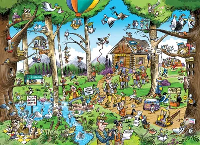 Image de Cobble Hill DoodleTown : Le paradis des ornithologues, 1 000 pièces