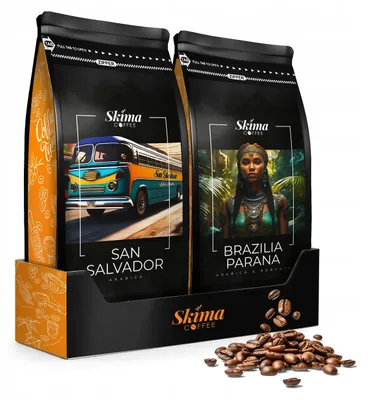 Produktbild von Kaffeebohnen 2 x 1 kg BRASILIEN PARANA/SAN SALVADOR frisch geröstet für Vollautomaten + Tassenuntersetzer