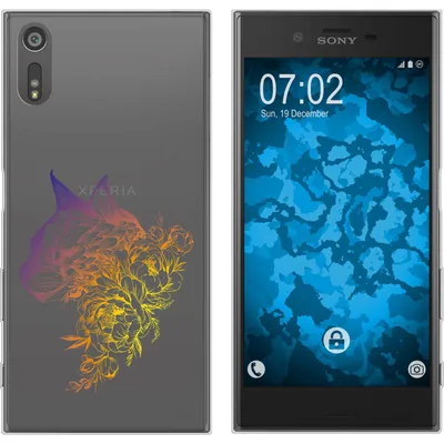 Produktbild von PhoneNatic Case kompatibel mit Sony Xperia XZs Silikon-Hülle Floral Katze M2-3
