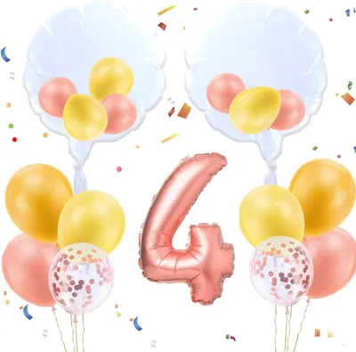 Immagine prodotto di Set Di Decorazioni Per Festa Di Compleanno Per Un Bambino Di 4 Anni, 60 Cm, Ballons Colorati