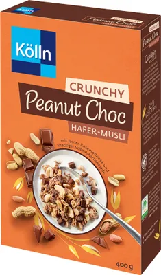 Produktbild von Kölln Müsli Crunchy Peanut Choc, 8x400g Sparpaket