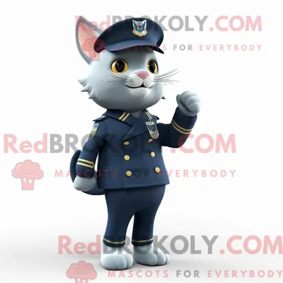 Obrázok produktu pre Maskot spoločnosti REDBROKOLY, mačka s menom Navy Cat, oblečená v polo tričku a s hodinkami