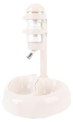 Stehender Wasserspender für Haustiere, höhenverstellbar, beige