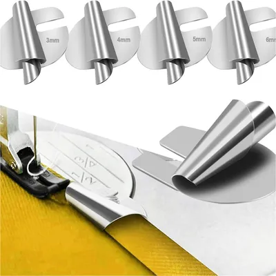 Produktbild von 4 Stück Nähmaschinen Zubehör, 3mm,4mm,5mm,6mm Edelstah Rolled Saum Nähfuß für Nähmaschine