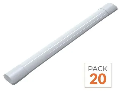 Image de Barrette LED de 60 cm, 20 W, indice de protection IP40 - Lot de 20 - Blanc neutre, 4000K - 5500K