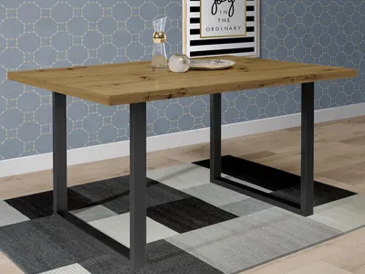 Produktbild von möbelando Esszimmertisch Küchentisch Speisetisch Tisch Holztisch Esstisch Talbert XIV Artisan Eiche/Schwarz