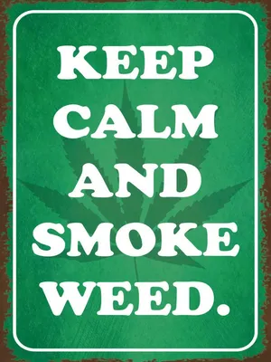 Produktbild von vianmo Holzschild 40x30 cm keep calm and smoke weed