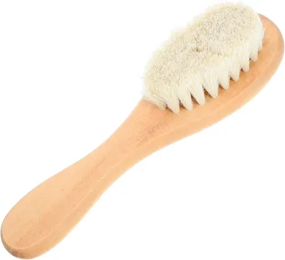 Produktbild von Wäschereinigungsbürste mit Ziegenhaar zur sanften Fleckenentfernung auf Kleidung und Teppichen
