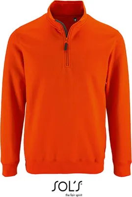Produktbild von SOLs 02088 | Herren  Zip High Collar Sweatshirt Stan - Farbe: Orange - Größe: L