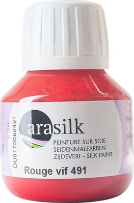 Image de Arasilk 50 ml, peinture pour soie, rouge
