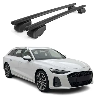 Image de Barres de toit transversales pour Audi A6 C9 Break 2025-2026 2Pcs Alu Noir, Image générée par une IA