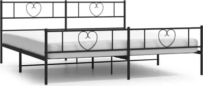 Produktbild von vidaXL Metallbett ohne Matratze mit Fußteil Schwarz 180x200 cm