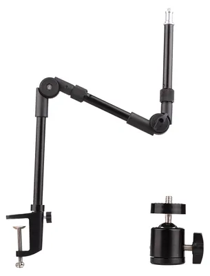 Produktbild von Andoer ST-01 Flexible faltbare Tischhalterung Metallhalterung mit 1/4 Zoll Schraube Kugelkopfadapter 3 kg Tragfaehigkeit fuer Fuelllicht LED Ringlicht Webcam Kamera Smartphone