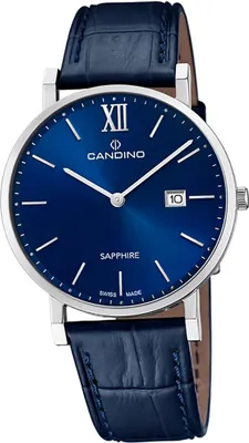 Produktbild von Candino Leder Herren Uhr Analog Luxus Elegant Armbanduhr blau Classic D2UC4724/2