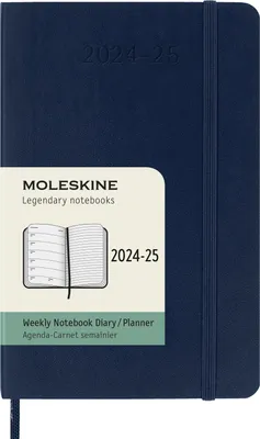 Produktbild von Moleskine 18 Monate Wochen Notizkalender 2024/2025, Pocket/A6, 1 Wo = 1 Seite, rechts linierte Seite, Weicher Einband, Saphir