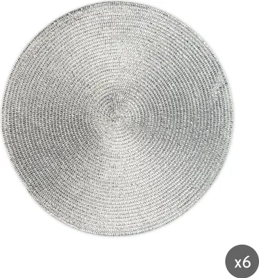 Immagine prodotto di Excelsa Set di 6 tovagliette in plastica platino 36Xh0,2X36 Cm Argento
