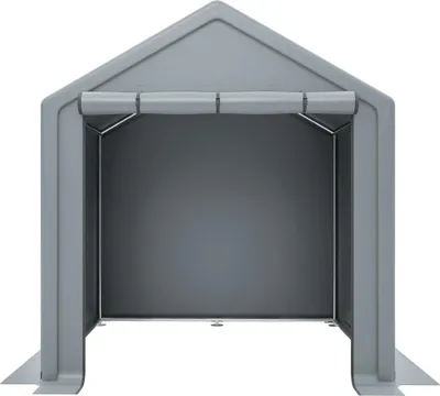 Produktbild von Grauer Fahrrad-Garage / Werkzeugschuppen 160x220x165 cm mit Rolltor - Wasserdichtes PE-Material
