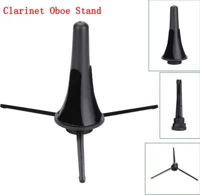 Image de Pied pliable pour clarinette et hautbois, support droit pour saxophone à vent, noir