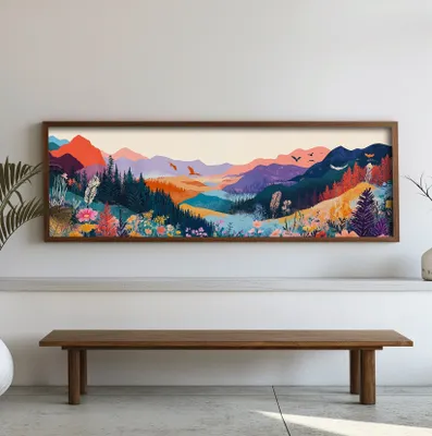 Immagine prodotto di Wallity, EMR001, quadro decorativo incorniciato in MDF, multicolore, 100% MDF, 40 x 120 x 3,5 cm