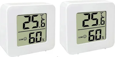 Produktbild von 2 Stück Thermometer für Innenräume, Raumthermometer Digital Innen, LCD Intelligentes Hygrometer